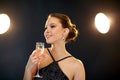 Young asian woman drinking champagne at party Royalty Free Stock Photo