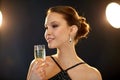 Young asian woman drinking champagne at party Royalty Free Stock Photo