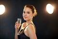 Young asian woman drinking champagne at party Royalty Free Stock Photo