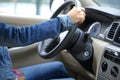 Young asian woman driver driving car Royalty Free Stock Photo