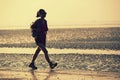 Young asian woman hiker hiking Royalty Free Stock Photo