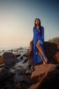 Young asian woman in long dress Royalty Free Stock Photo