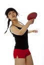 Young Asian woman with a ping-pong racket Royalty Free Stock Photo