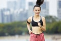 Young asian woman running Royalty Free Stock Photo