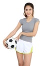 Football and woman