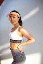 Young Asian woman with a sporty slim figure. Beauty portrait of an attractive model Royalty Free Stock Photo