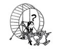 Young asian woman stepping out of the hamster wheel