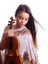 Young asian woman with violin Royalty Free Stock Photo