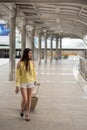 young Asian woman visit Bangkok city Royalty Free Stock Photo