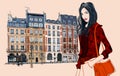 Young asian woman visiting Paris