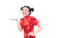 Young asian woman wearing chinese dress traditional cheongsam wi Royalty Free Stock Photo