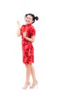 Young asian woman wearing chinese dress traditional cheongsam wi Royalty Free Stock Photo