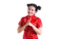 Young asian woman wearing chinese dress traditional cheongsam wi Royalty Free Stock Photo