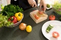 young asian woman work cooking in modern kitchen Royalty Free Stock Photo