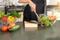 young asian woman work cooking in modern kitchen Royalty Free Stock Photo