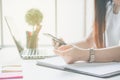 Young asian women entrepreneur working in a home office Royalty Free Stock Photo