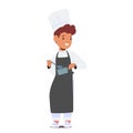 Young, Aspiring Chef Boy Character In Apron And Toque, Joyfully Exploring The Culinary World, Mixing Ingredients