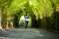 Young athletic and attractive black afro American runner man doing running workout training outdoors on urban city park in fitness Royalty Free Stock Photo