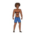 Young athletic black man character