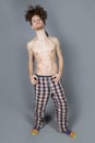 Young athletic ginger in pyjamas man studio portrait Royalty Free Stock Photo