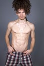 Young athletic ginger in pyjamas man studio portrait Royalty Free Stock Photo