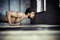 Young athletic man doing push-ups. Royalty Free Stock Photo