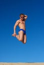 Young athletic man posing in the water Royalty Free Stock Photo