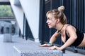 Sport woman doing workout outdoor in city Royalty Free Stock Photo