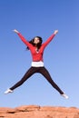 Young athletic woman jumping Royalty Free Stock Photo