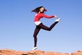 Young athletic woman jumping Royalty Free Stock Photo