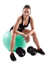 Young athletic woman working out with dumbbells Royalty Free Stock Photo