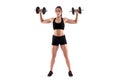 Young athletic woman working out with dumbbells Royalty Free Stock Photo