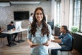 Young attractive architect working in modern office Royalty Free Stock Photo