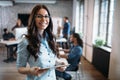 Young attractive architect working in modern office Royalty Free Stock Photo