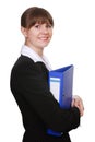 Young attractive business woman with folder Royalty Free Stock Photo