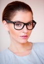 Young attractive business woman with glasses Royalty Free Stock Photo