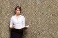 Young attractive business woman with her notebook journal Royalty Free Stock Photo