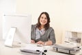 Young attractive business woman working at office Royalty Free Stock Photo