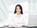 Young and attractive business woman working in office Royalty Free Stock Photo