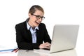 Young attractive businesswoman working happy smiling in success at work concept Royalty Free Stock Photo