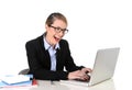 Young attractive businesswoman working happy smiling in success at work concept Royalty Free Stock Photo