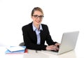 Young attractive businesswoman working happy smiling in success at work concept Royalty Free Stock Photo