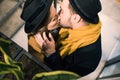 young attractive couple kissing Royalty Free Stock Photo