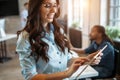 Young attractive architect working in modern office Royalty Free Stock Photo