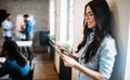 Young attractive architect working in modern office Royalty Free Stock Photo