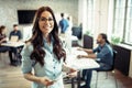 Young attractive architect working in modern office Royalty Free Stock Photo