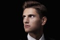 Young attractive macho in suit Royalty Free Stock Photo