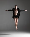 The young attractive modern ballet dancer jumping Royalty Free Stock Photo