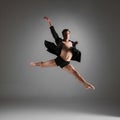 The young attractive modern ballet dancer jumping Royalty Free Stock Photo