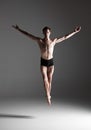 The young attractive modern ballet dancer jumping Royalty Free Stock Photo